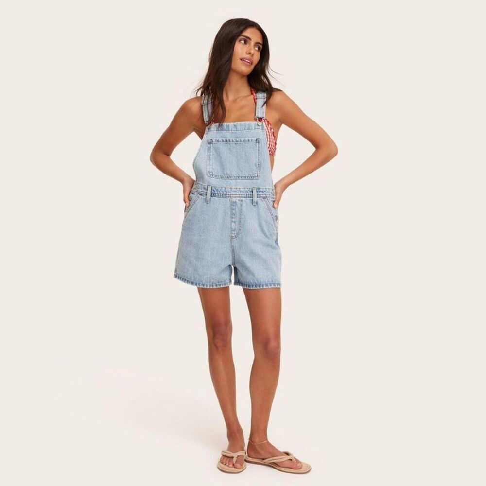 Parke - Women's Denim Shortalls - Parke Light Wash XS Blue